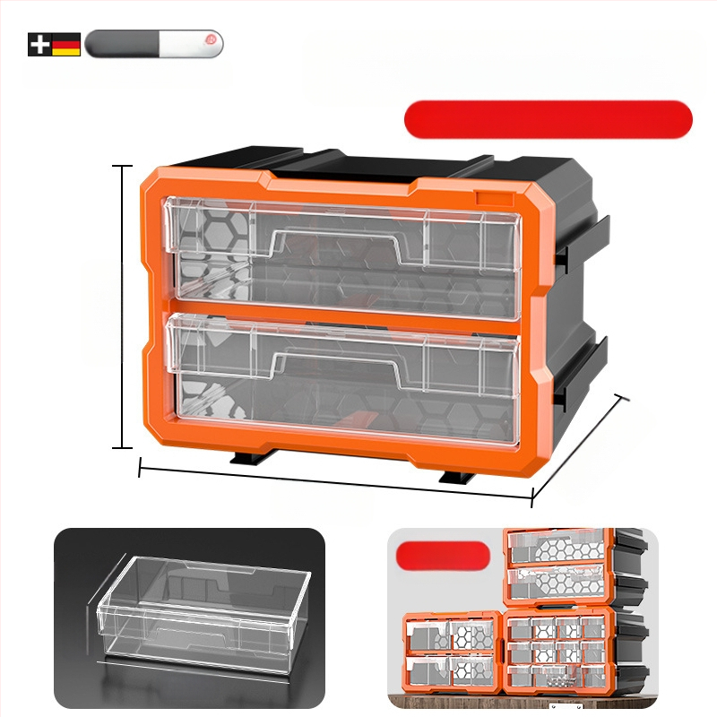 Dėžutės tipo mažų detalių organizatorius su skiriamaisiais, PVC, sienelės storis 3 mm, su dangteliu