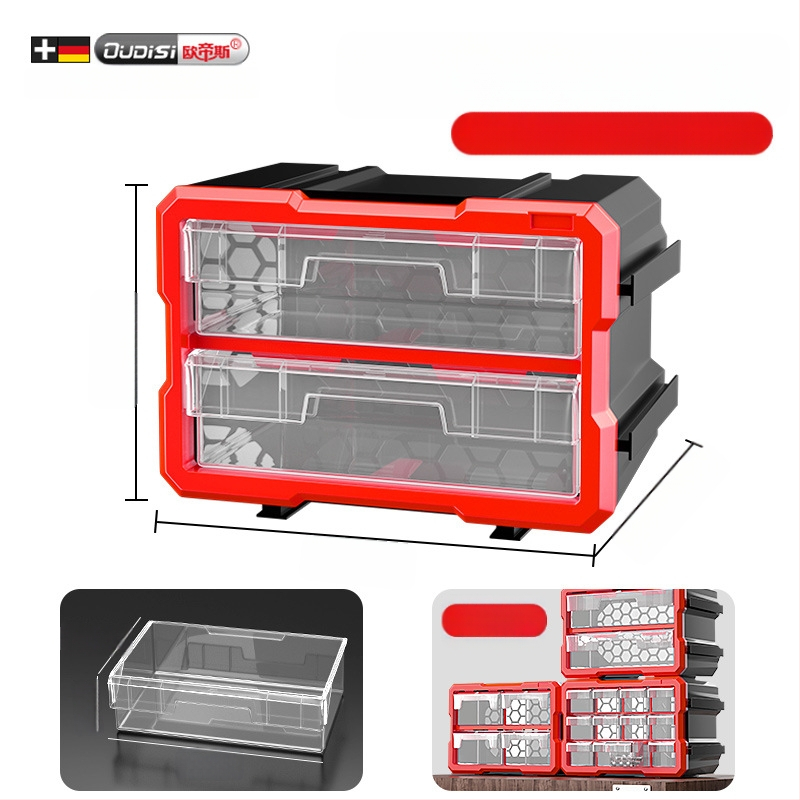 Dėžutės tipo mažų detalių organizatorius su skiriamaisiais, PVC, sienelės storis 3 mm, su dangteliu