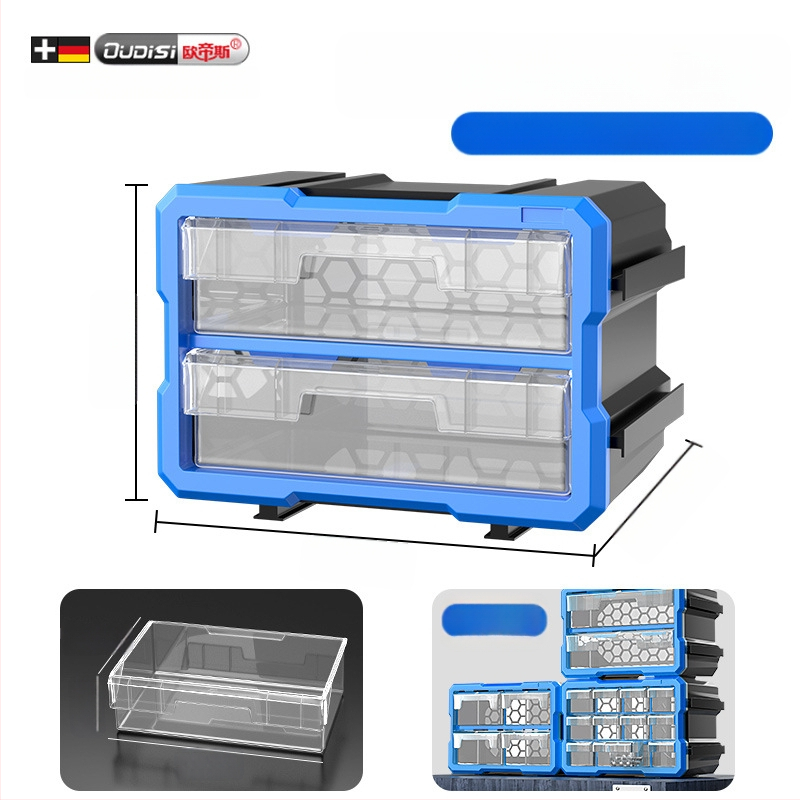 Dėžutės tipo mažų detalių organizatorius su skiriamaisiais, PVC, sienelės storis 3 mm, su dangteliu