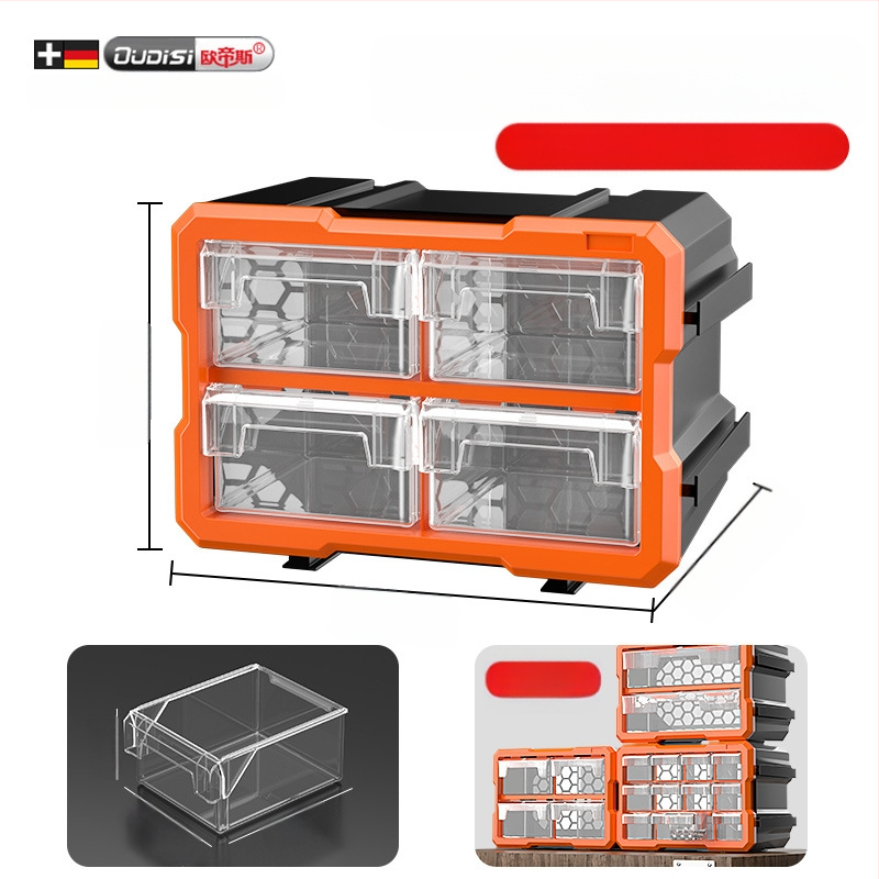 Dėžutės tipo mažų detalių organizatorius su skiriamaisiais, PVC, sienelės storis 3 mm, su dangteliu