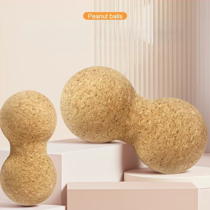 Korekasinės jogos kamuolys žemės riešutų formos fascijų atpalaidavimui ir raumenų atpalaidavimui — kietas kamštis, 90/180 g