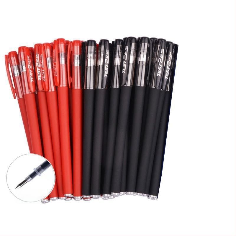 Neutrala matinio paviršiaus rašiklis studentams — raudona ir mėlyna rašalas; egzamino įrankis (Kilmė: Kitas; Prekės ženklas: Kitas; Logotipo spausdinimas: Ne)