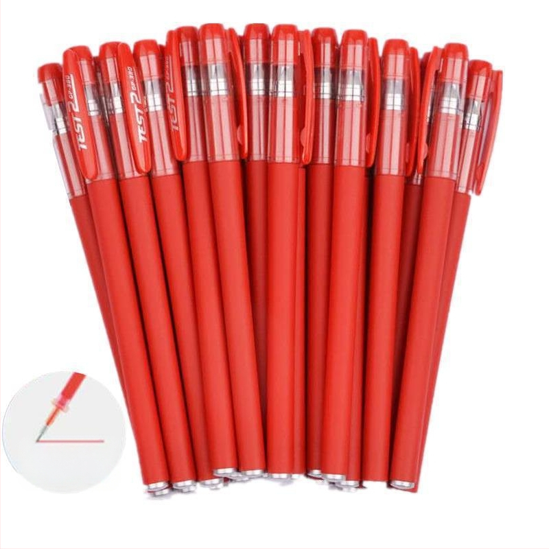 Neutrala matinio paviršiaus rašiklis studentams — raudona ir mėlyna rašalas; egzamino įrankis (Kilmė: Kitas; Prekės ženklas: Kitas; Logotipo spausdinimas: Ne)