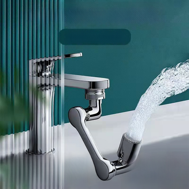 Kranų pratęsimas su mechanine ranka, 1080° sukimasis, lydinio konstrukcija, lengvas prabangos stilius, universali purškimo galva