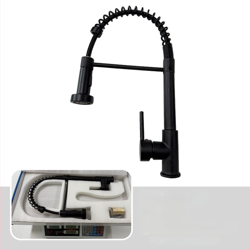 Kuhinjski faucet s izvlačnim crijevom i oprugom, topla i hladna voda, 360° okretna mlaznica