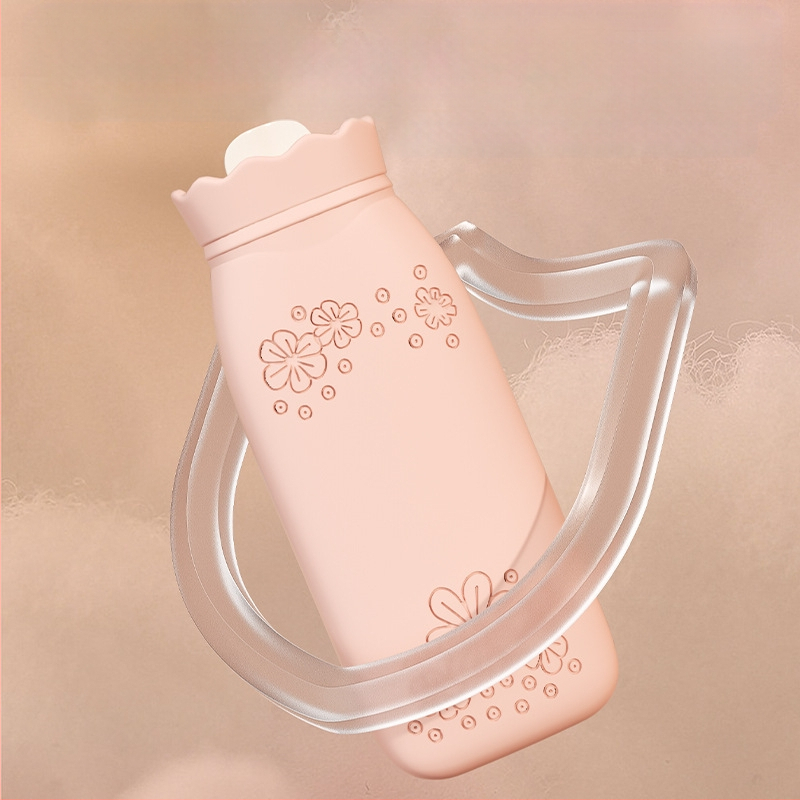 Napraforgó mintás szilikon melegvíz-palack, hordozható kézmelegítő, vízzel töltött, téli kiegészítő, mikróban melegíthető