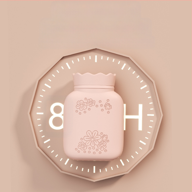 Napraforgó mintás szilikon melegvíz-palack, hordozható kézmelegítő, vízzel töltött, téli kiegészítő, mikróban melegíthető