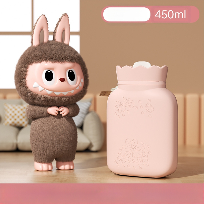 Napraforgó mintás szilikon melegvíz-palack, hordozható kézmelegítő, vízzel töltött, téli kiegészítő, mikróban melegíthető