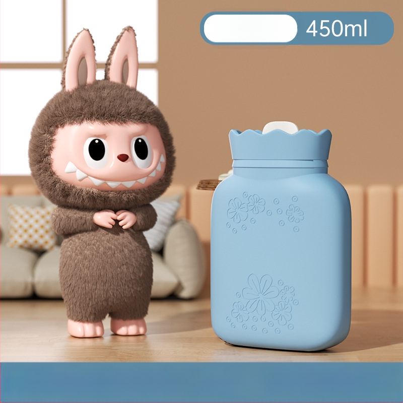 Napraforgó mintás szilikon melegvíz-palack, hordozható kézmelegítő, vízzel töltött, téli kiegészítő, mikróban melegíthető