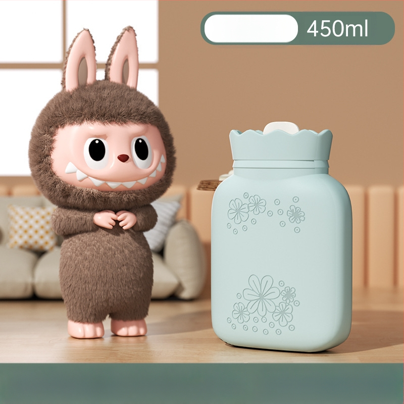 Napraforgó mintás szilikon melegvíz-palack, hordozható kézmelegítő, vízzel töltött, téli kiegészítő, mikróban melegíthető