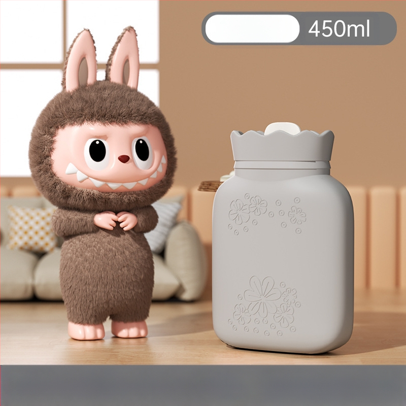 Napraforgó mintás szilikon melegvíz-palack, hordozható kézmelegítő, vízzel töltött, téli kiegészítő, mikróban melegíthető