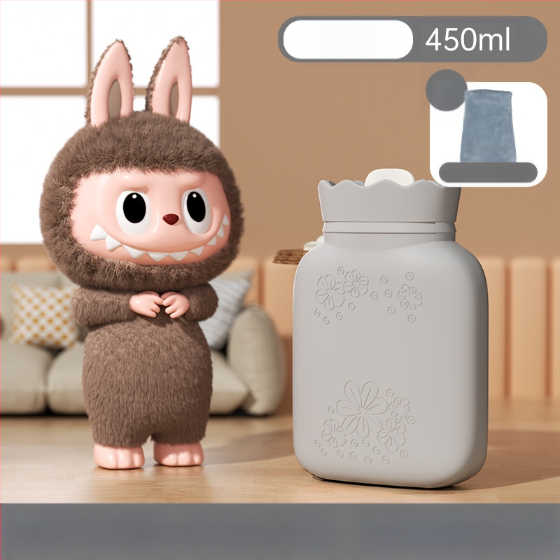 Napraforgó mintás szilikon melegvíz-palack, hordozható kézmelegítő, vízzel töltött, téli kiegészítő, mikróban melegíthető