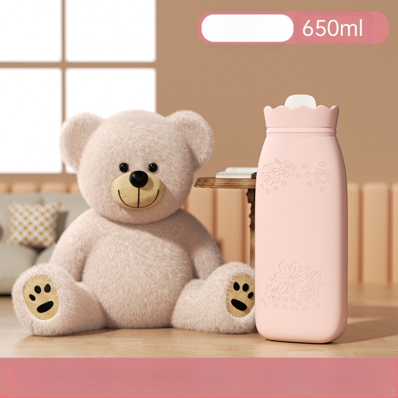 Napraforgó mintás szilikon melegvíz-palack, hordozható kézmelegítő, vízzel töltött, téli kiegészítő, mikróban melegíthető