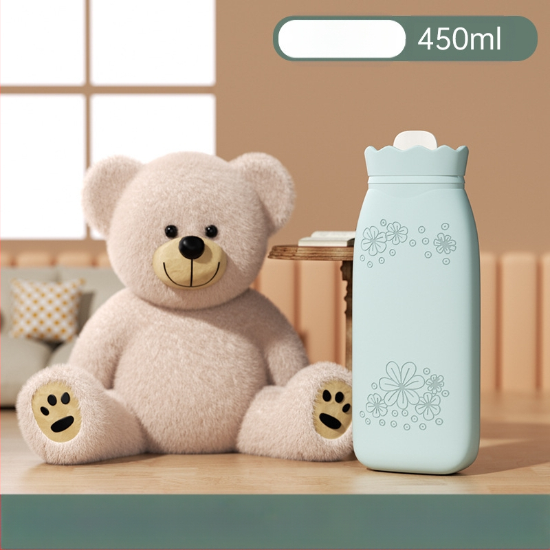 Napraforgó mintás szilikon melegvíz-palack, hordozható kézmelegítő, vízzel töltött, téli kiegészítő, mikróban melegíthető