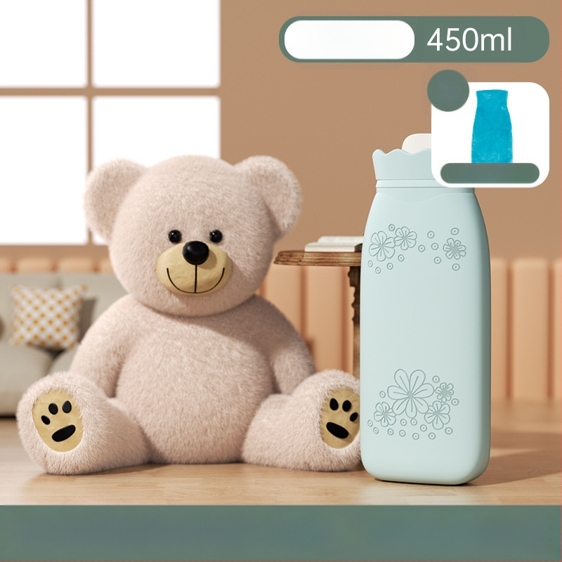 Napraforgó mintás szilikon melegvíz-palack, hordozható kézmelegítő, vízzel töltött, téli kiegészítő, mikróban melegíthető