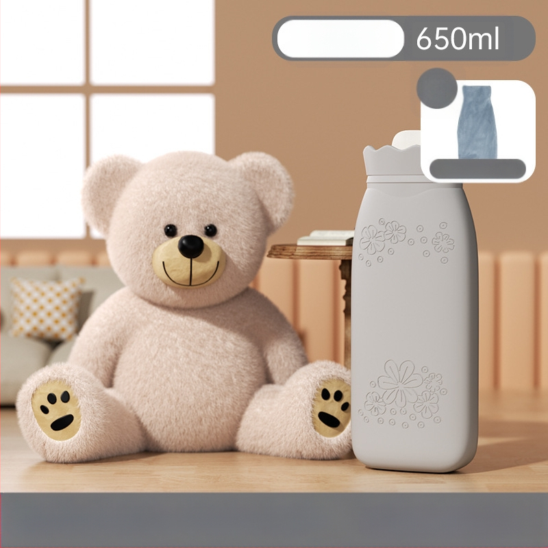 Napraforgó mintás szilikon melegvíz-palack, hordozható kézmelegítő, vízzel töltött, téli kiegészítő, mikróban melegíthető