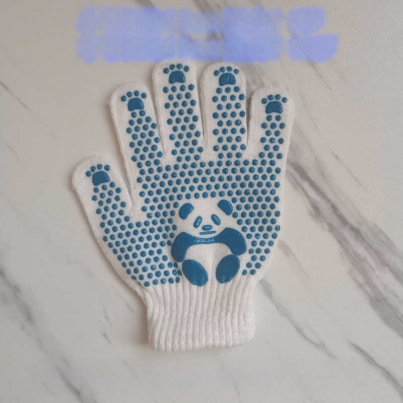 Vaikų medvilninės apsauginės pirštinės, neslystančios, cartoon stiliaus, skirtos sodininkystei ir lengvoms užduotims, amžius 3-12 metų