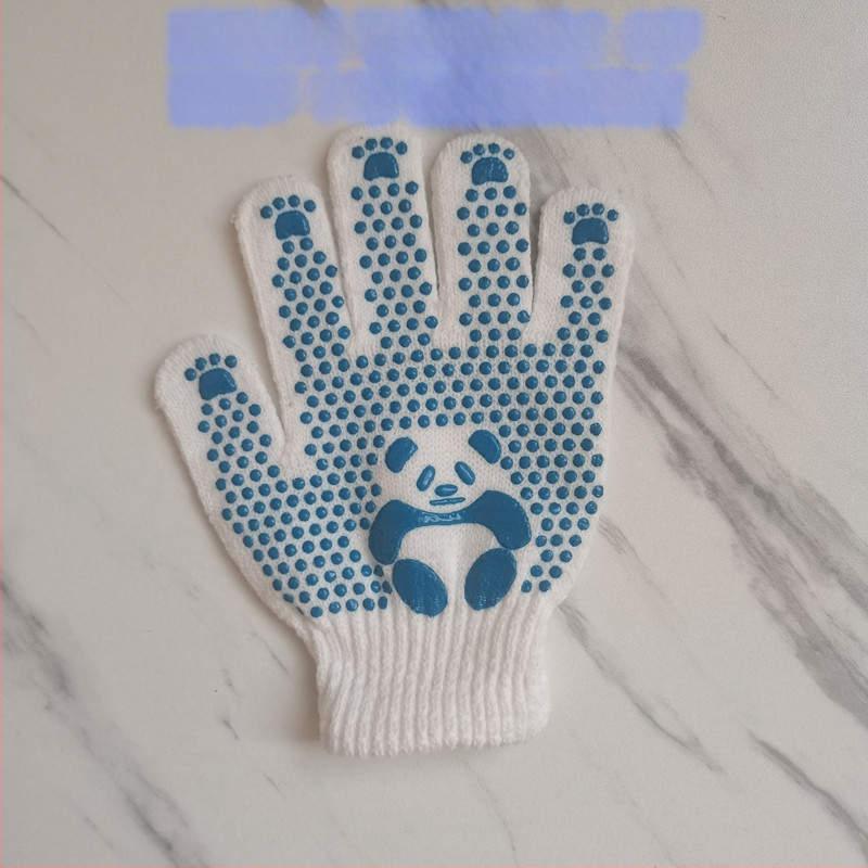 Vaikų medvilninės apsauginės pirštinės, neslystančios, cartoon stiliaus, skirtos sodininkystei ir lengvoms užduotims, amžius 3-12 metų