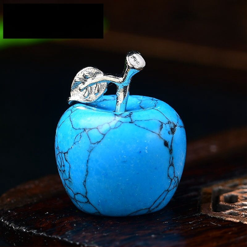 Krištolo obuolio formos akmens dekoracija su plokščią deimantinę bazę, itin plonas stilius, grandininis raštas