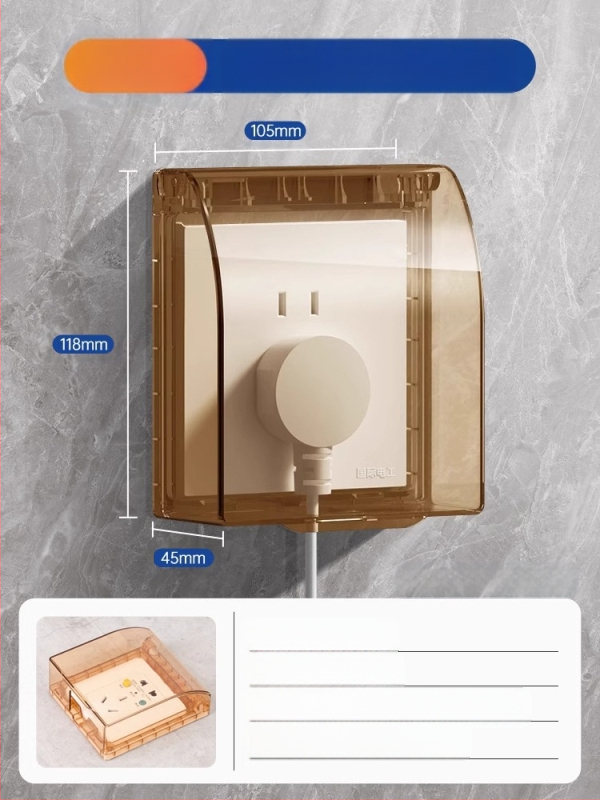 86 tipo jungiklio ir kištuko vandeniui atsparus dangtelis vonios kambariui, skaidrus, lipnus montavimas