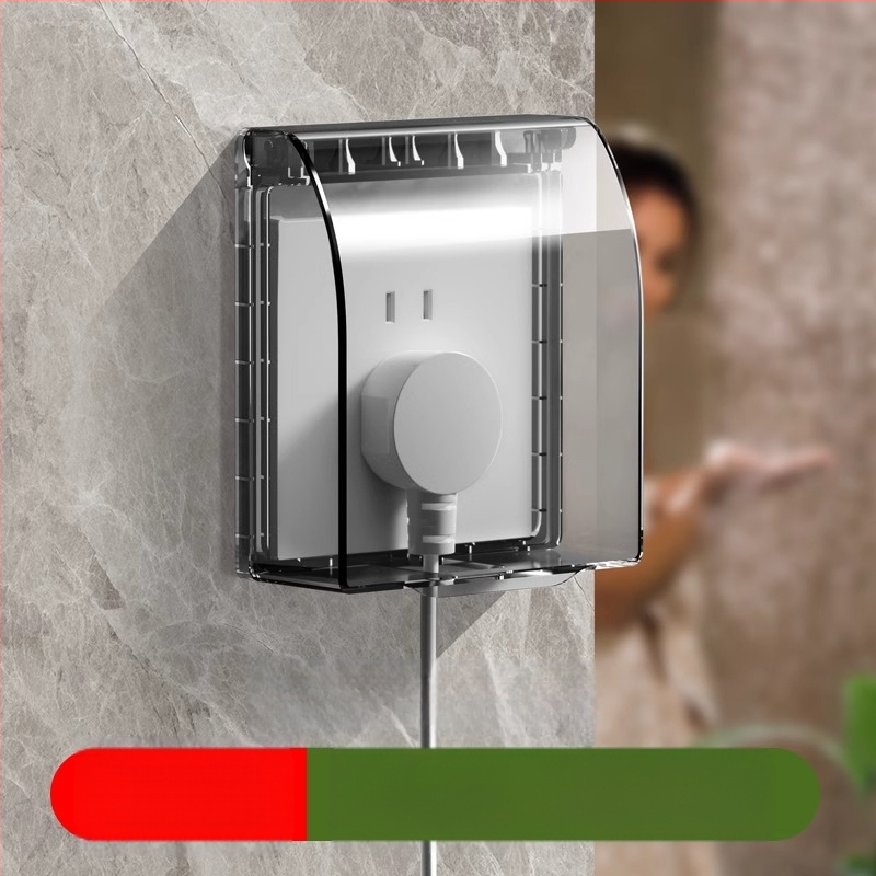 86 tipo jungiklio ir kištuko vandeniui atsparus dangtelis vonios kambariui, skaidrus, lipnus montavimas