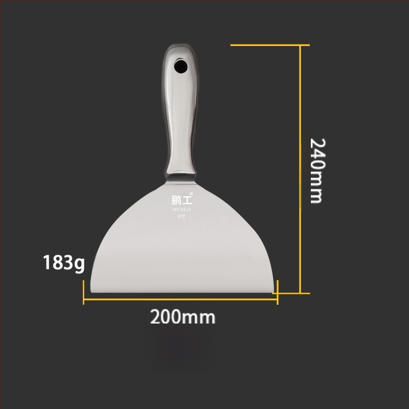Плосък нож за шпакловка – неръждаема стомана, хранително качество, за почистване на прах и кал от лезвия; Peng Gong