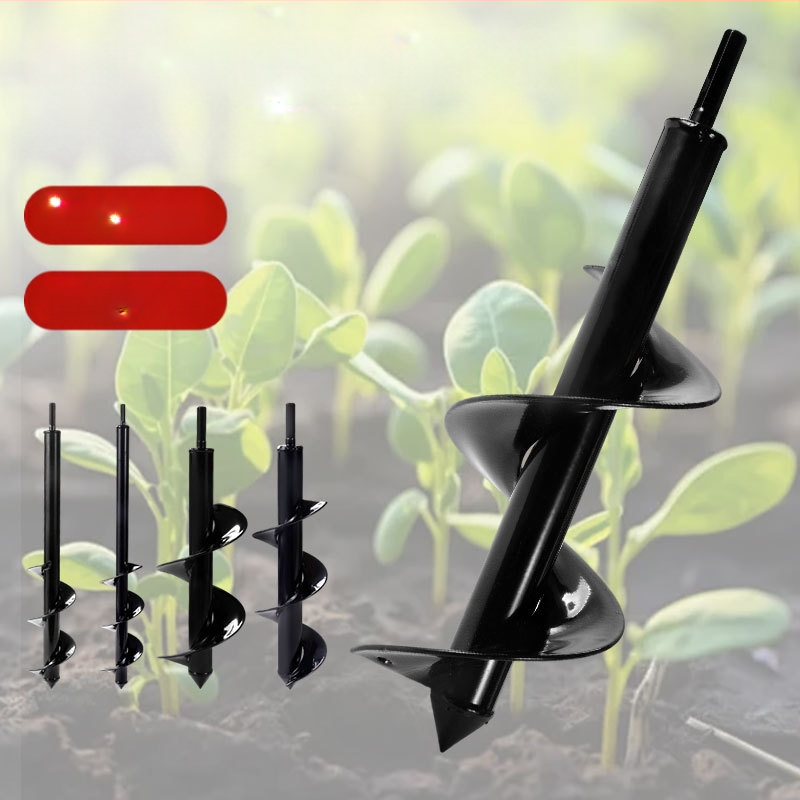 Ръчна електрическа глава за пробиване в почвата със спирален прът — разрохване на почвата, засаждане на разсади, пробиване на дупки и тъпчене за оранжерия