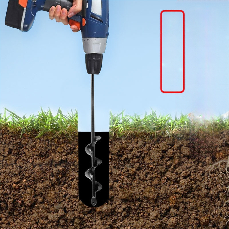 Ръчна електрическа глава за пробиване в почвата със спирален прът — разрохване на почвата, засаждане на разсади, пробиване на дупки и тъпчене за оранжерия