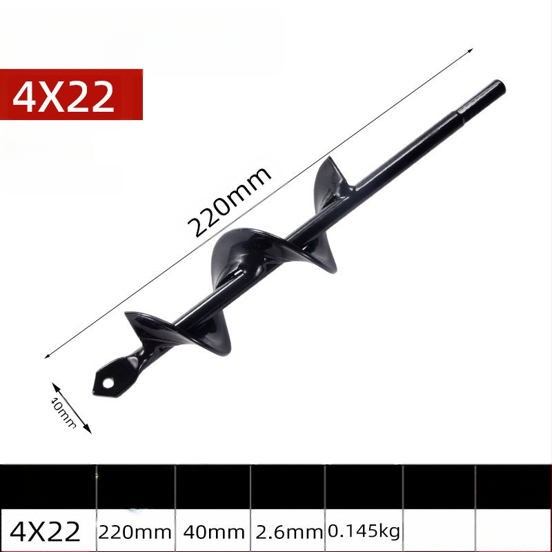 Ръчна електрическа глава за пробиване в почвата със спирален прът — разрохване на почвата, засаждане на разсади, пробиване на дупки и тъпчене за оранжерия