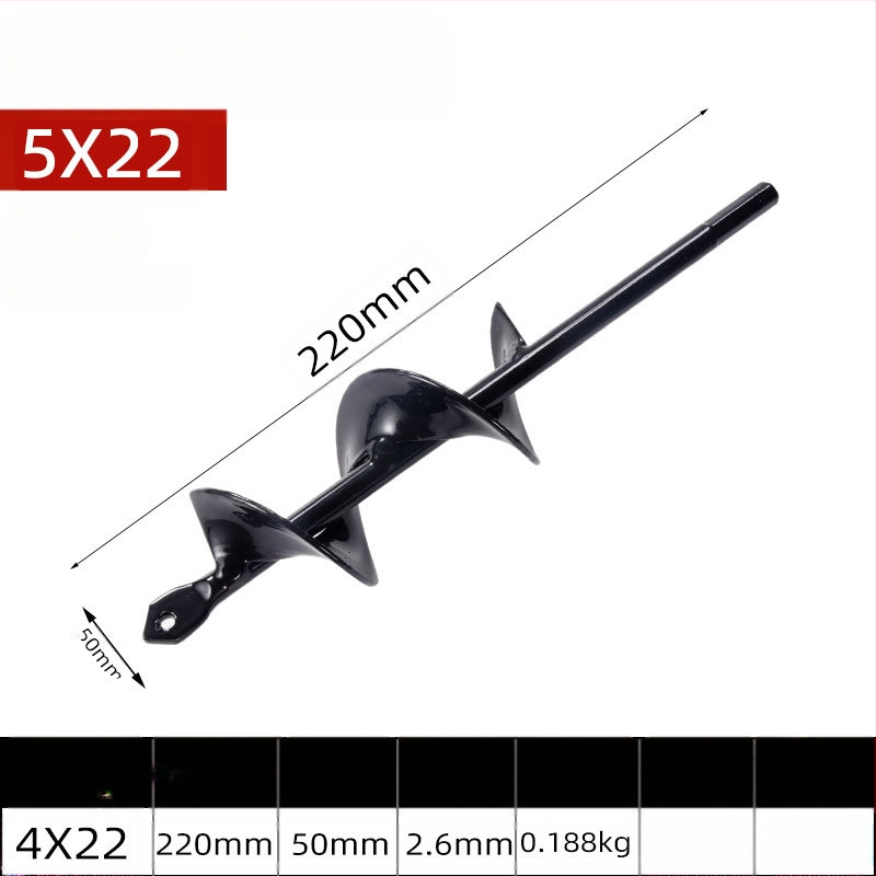 Ръчна електрическа глава за пробиване в почвата със спирален прът — разрохване на почвата, засаждане на разсади, пробиване на дупки и тъпчене за оранжерия