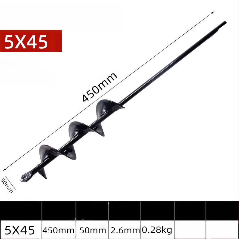 Ръчна електрическа глава за пробиване в почвата със спирален прът — разрохване на почвата, засаждане на разсади, пробиване на дупки и тъпчене за оранжерия