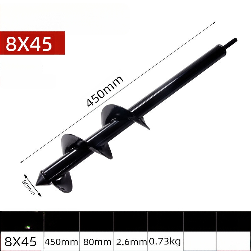 Ръчна електрическа глава за пробиване в почвата със спирален прът — разрохване на почвата, засаждане на разсади, пробиване на дупки и тъпчене за оранжерия