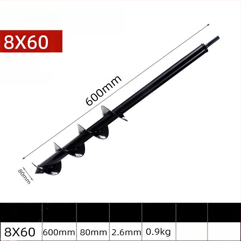 Ръчна електрическа глава за пробиване в почвата със спирален прът — разрохване на почвата, засаждане на разсади, пробиване на дупки и тъпчене за оранжерия