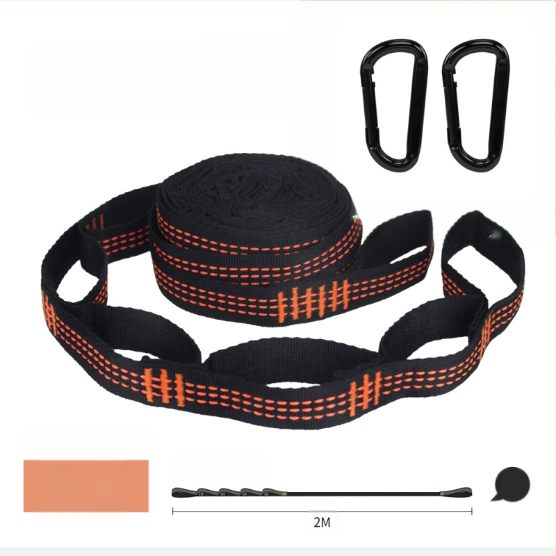 Hamakų diržai - reguliuojami, greitas montavimas, aukštos tvirtumo poliesteris, įtrauktos 2 sagtelės, nešiojami