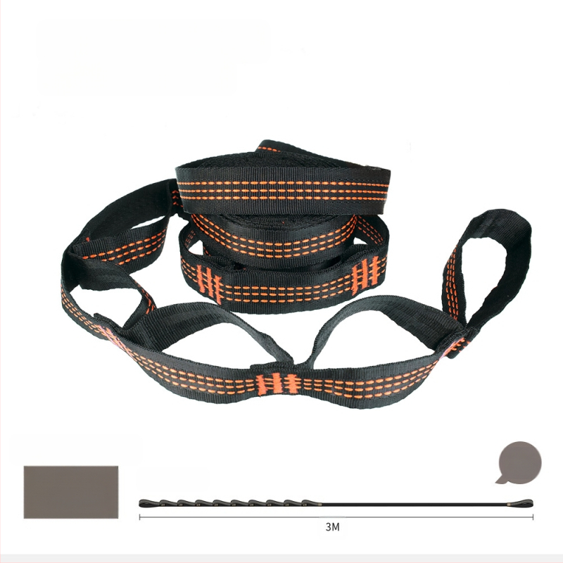 Hamakų diržai - reguliuojami, greitas montavimas, aukštos tvirtumo poliesteris, įtrauktos 2 sagtelės, nešiojami