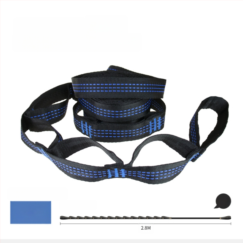 Hamakų diržai - reguliuojami, greitas montavimas, aukštos tvirtumo poliesteris, įtrauktos 2 sagtelės, nešiojami