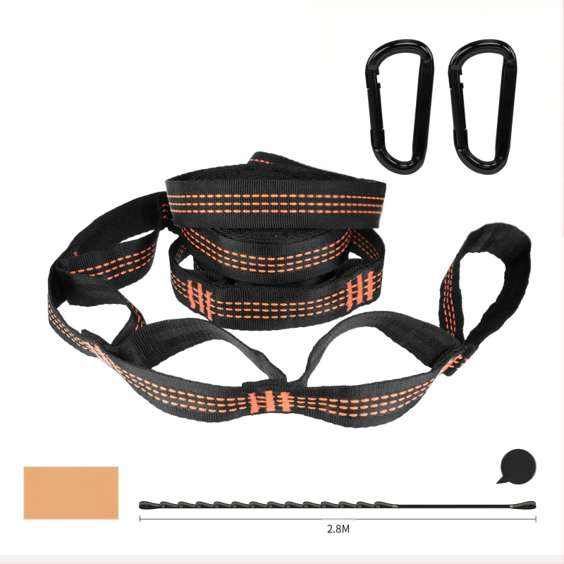 Hamakų diržai - reguliuojami, greitas montavimas, aukštos tvirtumo poliesteris, įtrauktos 2 sagtelės, nešiojami