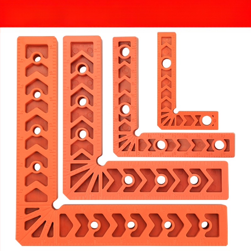 90° прав ъгъл линейка за каменни плочи, L-образен пластмасов позициониращ локатор и усилен държач