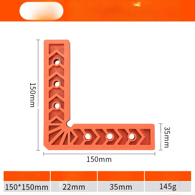 90° прав ъгъл линейка за каменни плочи, L-образен пластмасов позициониращ локатор и усилен държач