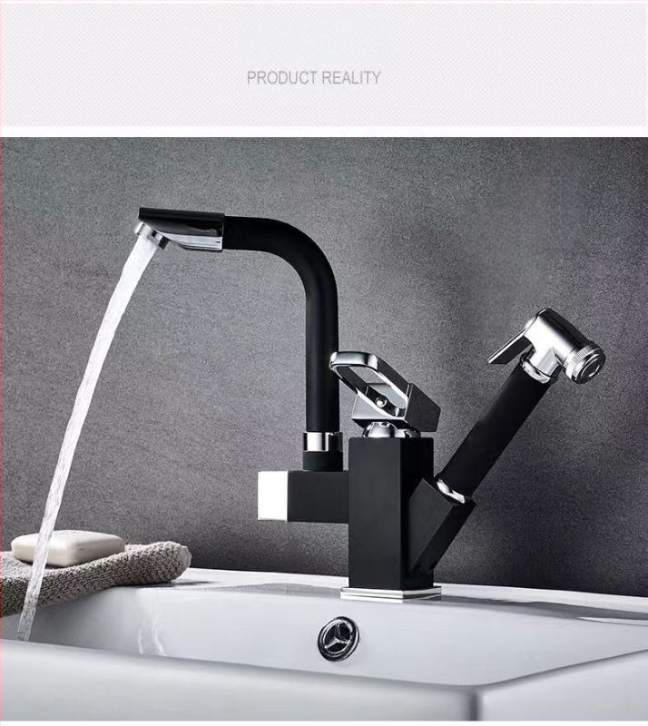 Virtuvės maišytuvas su ištraukiamu antgaliu karštam ir šaltam vandeniui, iš nerūdijančio plieno, keramikinis vožtuvas, montuojamas ant paviršiaus, 35 mm sėdėjimo skersmuo