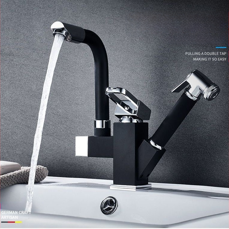 Virtuvės maišytuvas su ištraukiamu antgaliu karštam ir šaltam vandeniui, iš nerūdijančio plieno, keramikinis vožtuvas, montuojamas ant paviršiaus, 35 mm sėdėjimo skersmuo