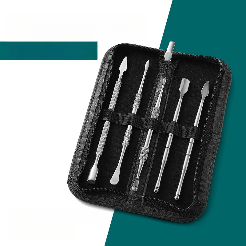 Nerūdijančiojo plieno vamzdžių valymo komplektas su drožybos įrankiais, dydis 17.7 × 6 × 1.8 cm, svoris apie 143 g; logotipo spausdinimas ir privataus prekinio ženklo galimybė