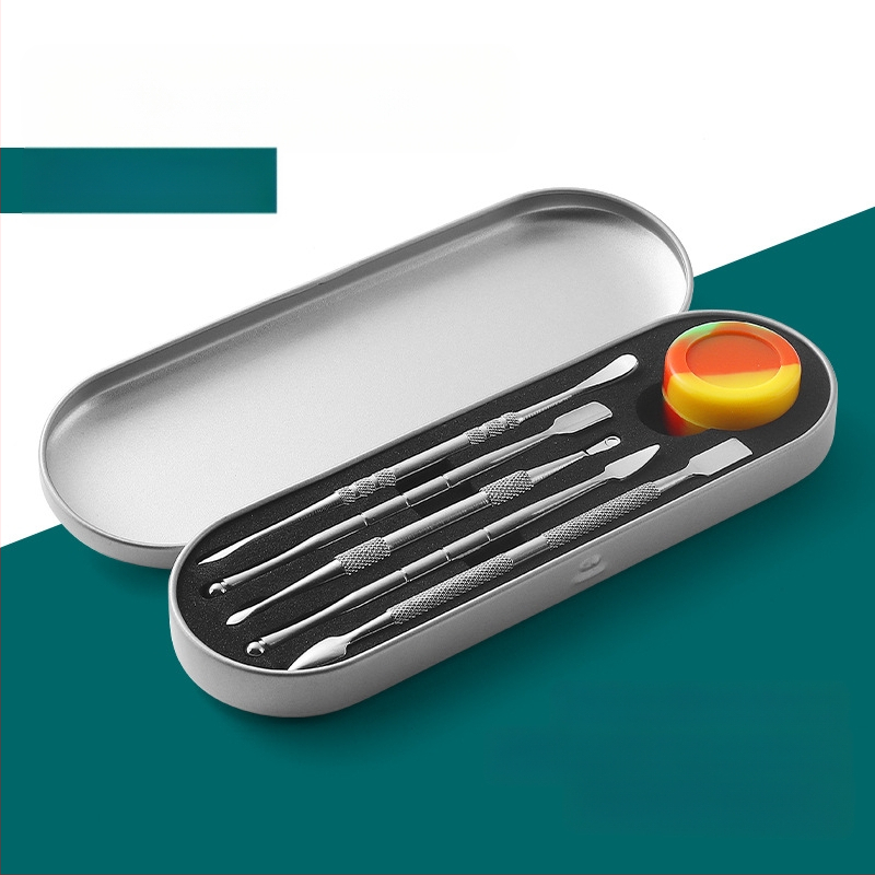 Nerūdijančiojo plieno vamzdžių valymo komplektas su drožybos įrankiais, dydis 17.7 × 6 × 1.8 cm, svoris apie 143 g; logotipo spausdinimas ir privataus prekinio ženklo galimybė