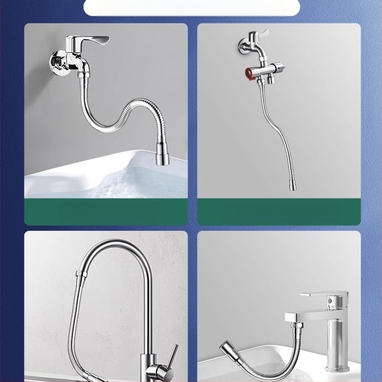 Čiaupo išplėtimo adaptorius su purslų apsauga – 360° sukimas, nerūdijantis plienas, keraminių diskų vožtuvas (Modelis Aerator; tinkamas virtuvės čiaupui)