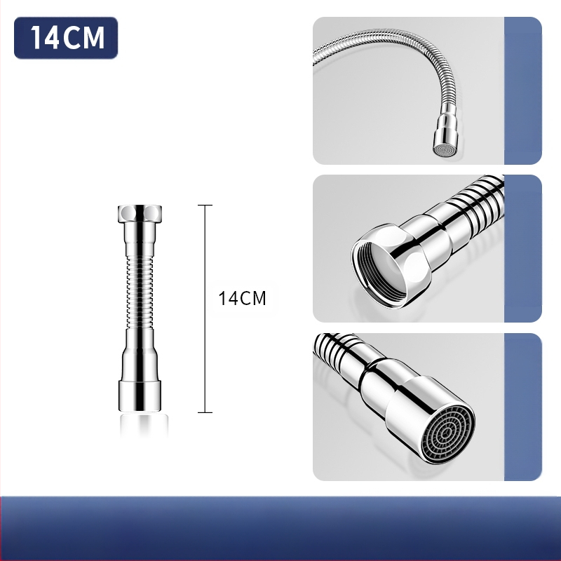 Čiaupo išplėtimo adaptorius su purslų apsauga – 360° sukimas, nerūdijantis plienas, keraminių diskų vožtuvas (Modelis Aerator; tinkamas virtuvės čiaupui)