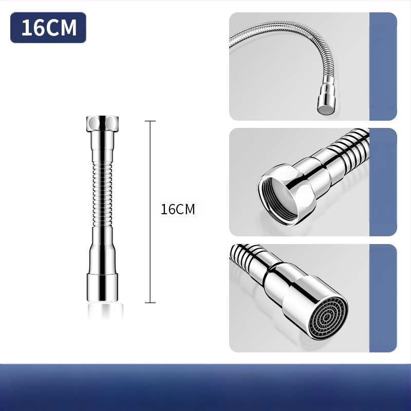 Čiaupo išplėtimo adaptorius su purslų apsauga – 360° sukimas, nerūdijantis plienas, keraminių diskų vožtuvas (Modelis Aerator; tinkamas virtuvės čiaupui)