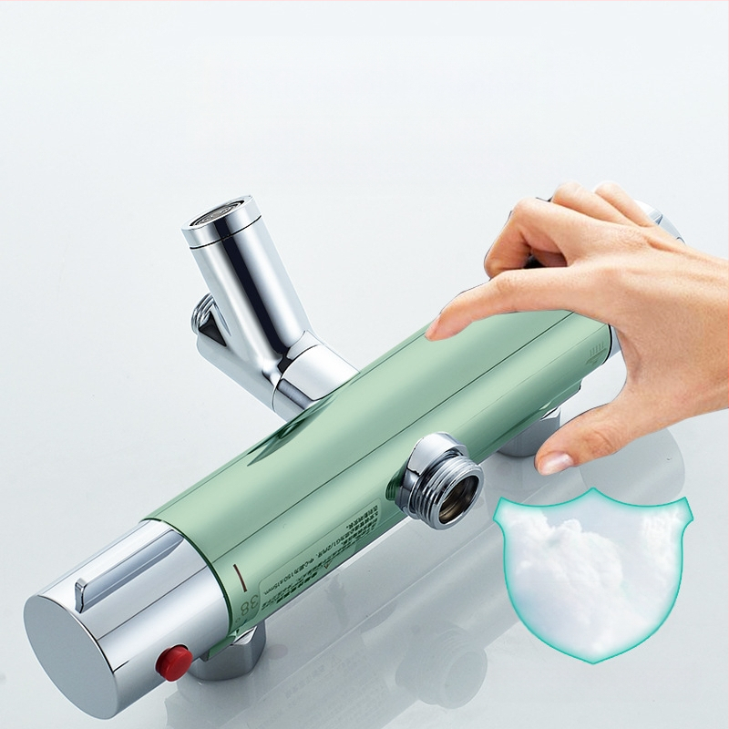 Termostatinis dušo vožtuvas - varinis korpusas, sieninis montavimas, 20–55°C, 1.0–5 kg, termostatinis + keraminė vožtuvo šerdis