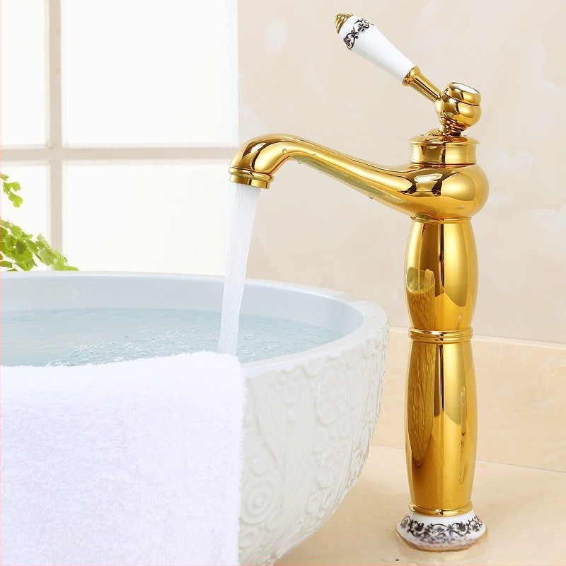 Europos stiliaus praustuvo maišytuvas, varinis korpusas, keraminis vožtuvo korpusas, 8 mm įvadas/išvadas, keliamasis veikimas