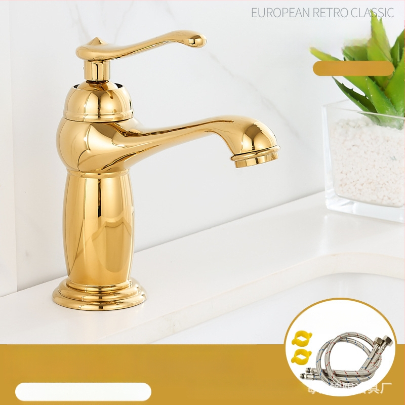 Europos stiliaus praustuvo maišytuvas, varinis korpusas, keraminis vožtuvo korpusas, 8 mm įvadas/išvadas, keliamasis veikimas