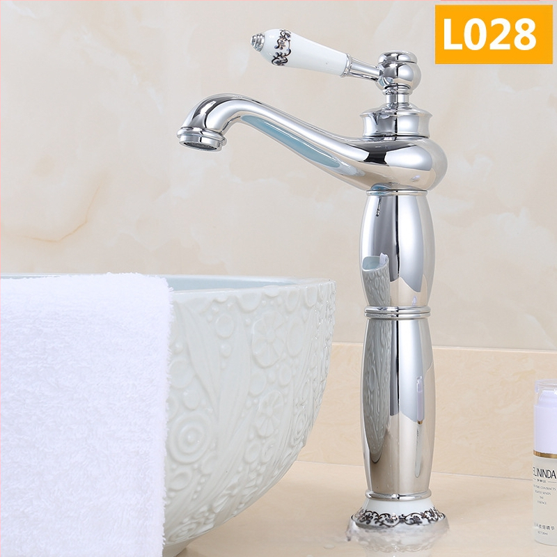 Europos stiliaus praustuvo maišytuvas, varinis korpusas, keraminis vožtuvo korpusas, 8 mm įvadas/išvadas, keliamasis veikimas